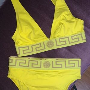 VERSACE GRECA BORDER TWO PIECE HIGH WAISTED BIKINI